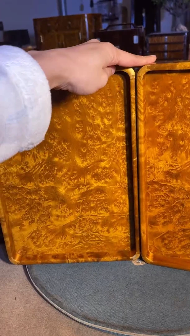 乌木类成套家具安*大号瘤疤茶盘一对 2