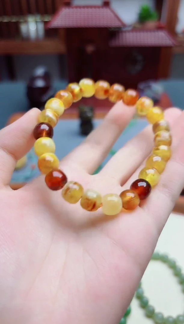 未镶嵌琥珀裸石蜜蜡手串*1 SAF