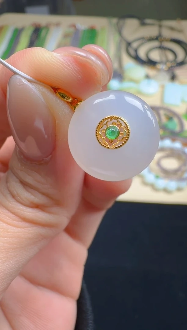 吊坠(不含链)银S925镶嵌和田玉团购多样性发一件