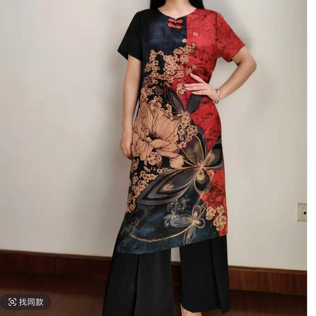 97直筒裙妈妈装高妈妈装洋气显瘦气质女装连衣裙