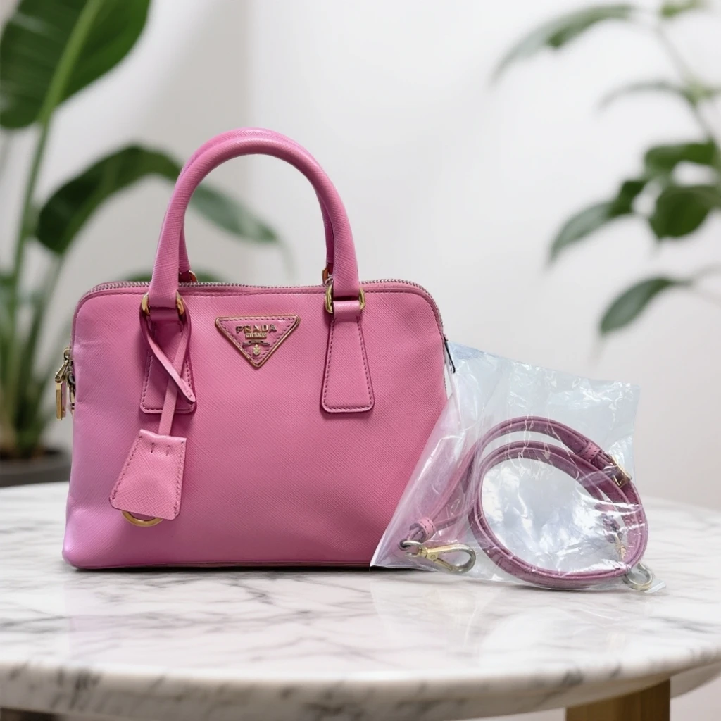 95新 Prada/普拉达  粉色杀手手提单肩包  1822 9185