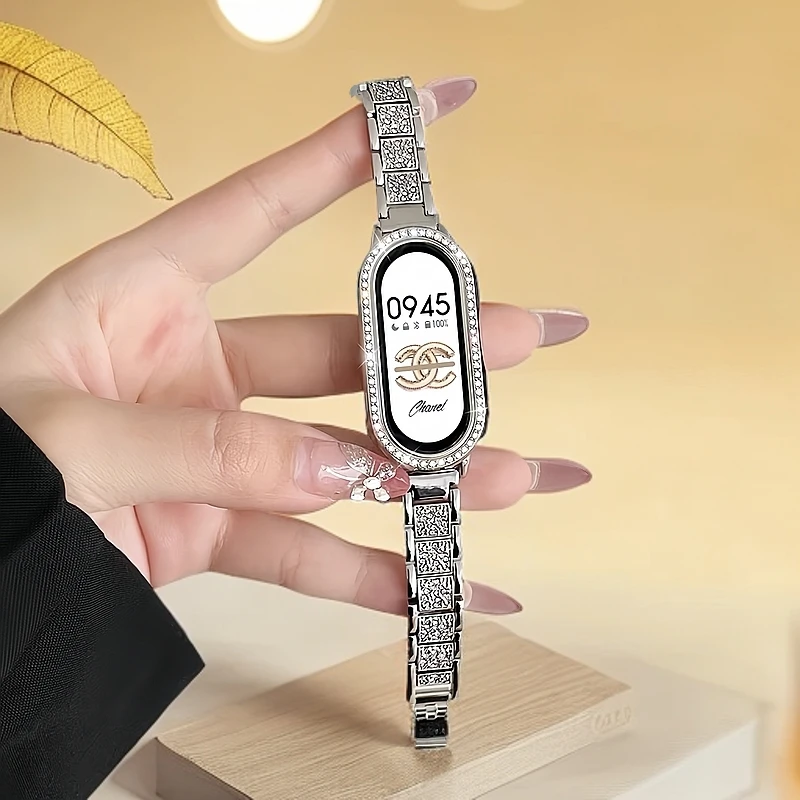 适用于小米手环9金属镶钻表带配壳小米手环8/nfc版通用金属表带