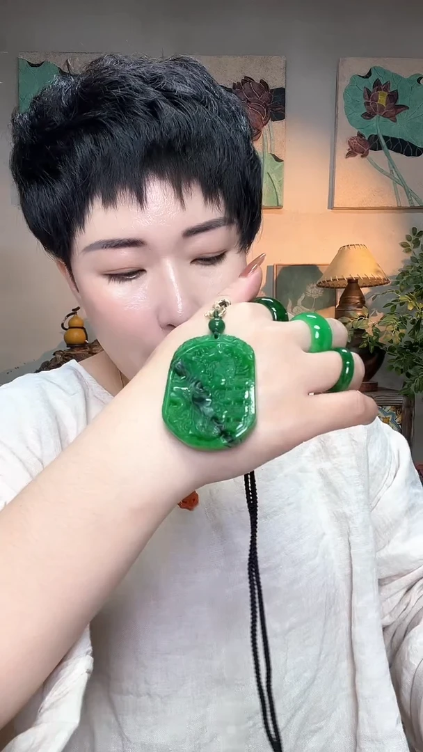 吊坠(赠链)合金翡翠吉**意325