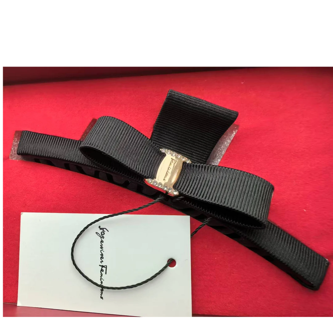 女士经典大气蝴蝶结双扣发夹