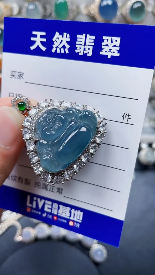 颈饰银S925镶嵌翡翠410