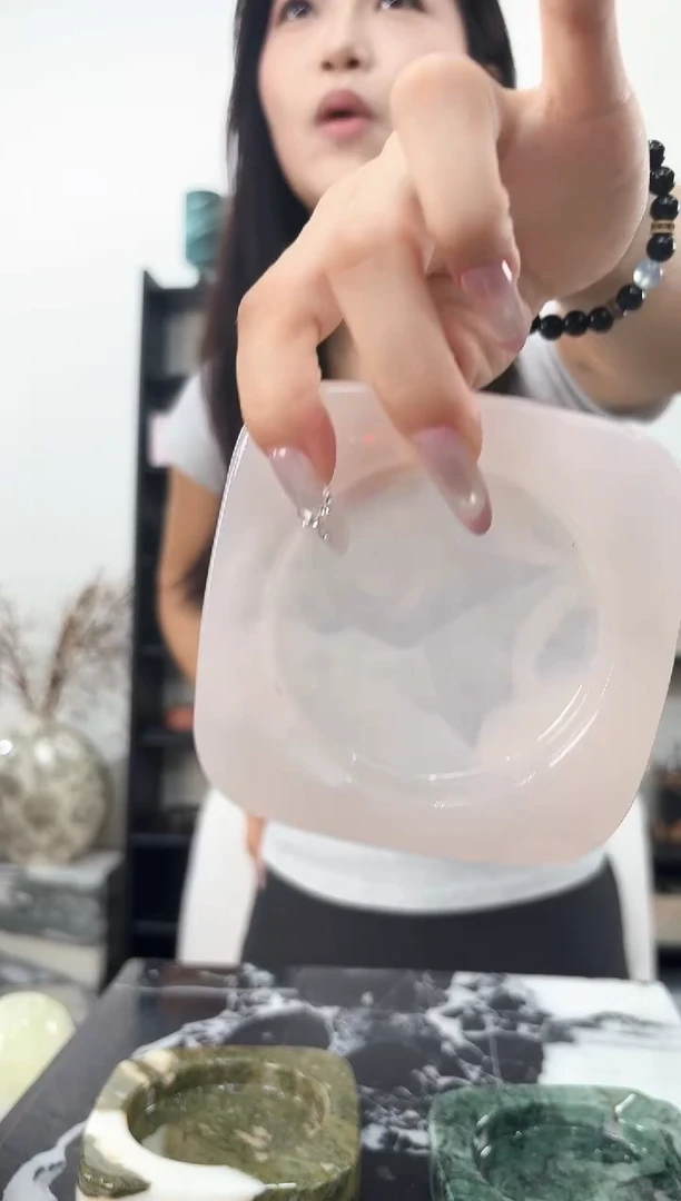 石材烟灰缸粉玉039