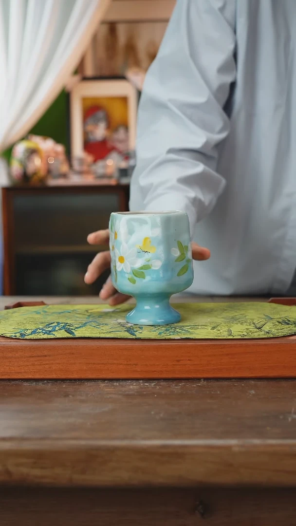 摆件景德镇釉下手绘陶瓷茶具，咖啡杯