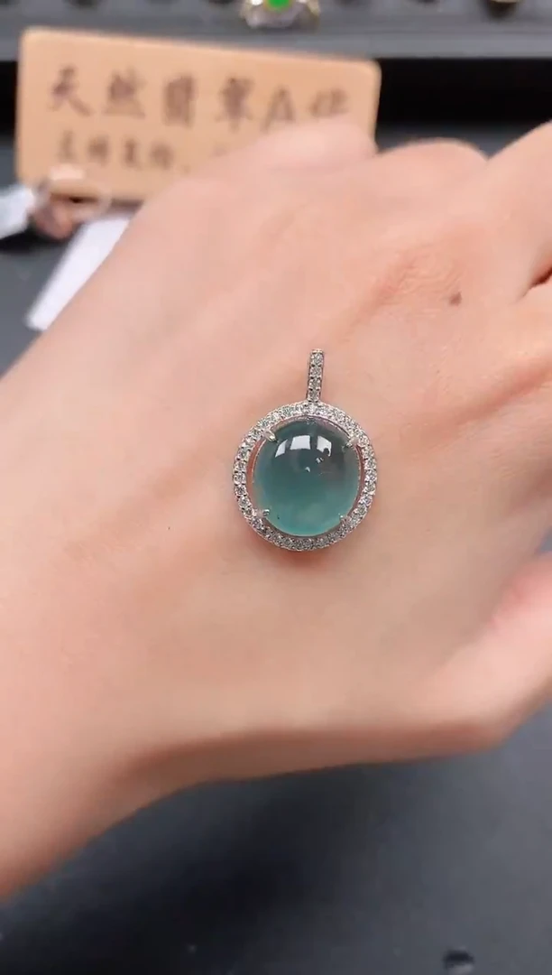 银S925镶嵌戒指翡翠111