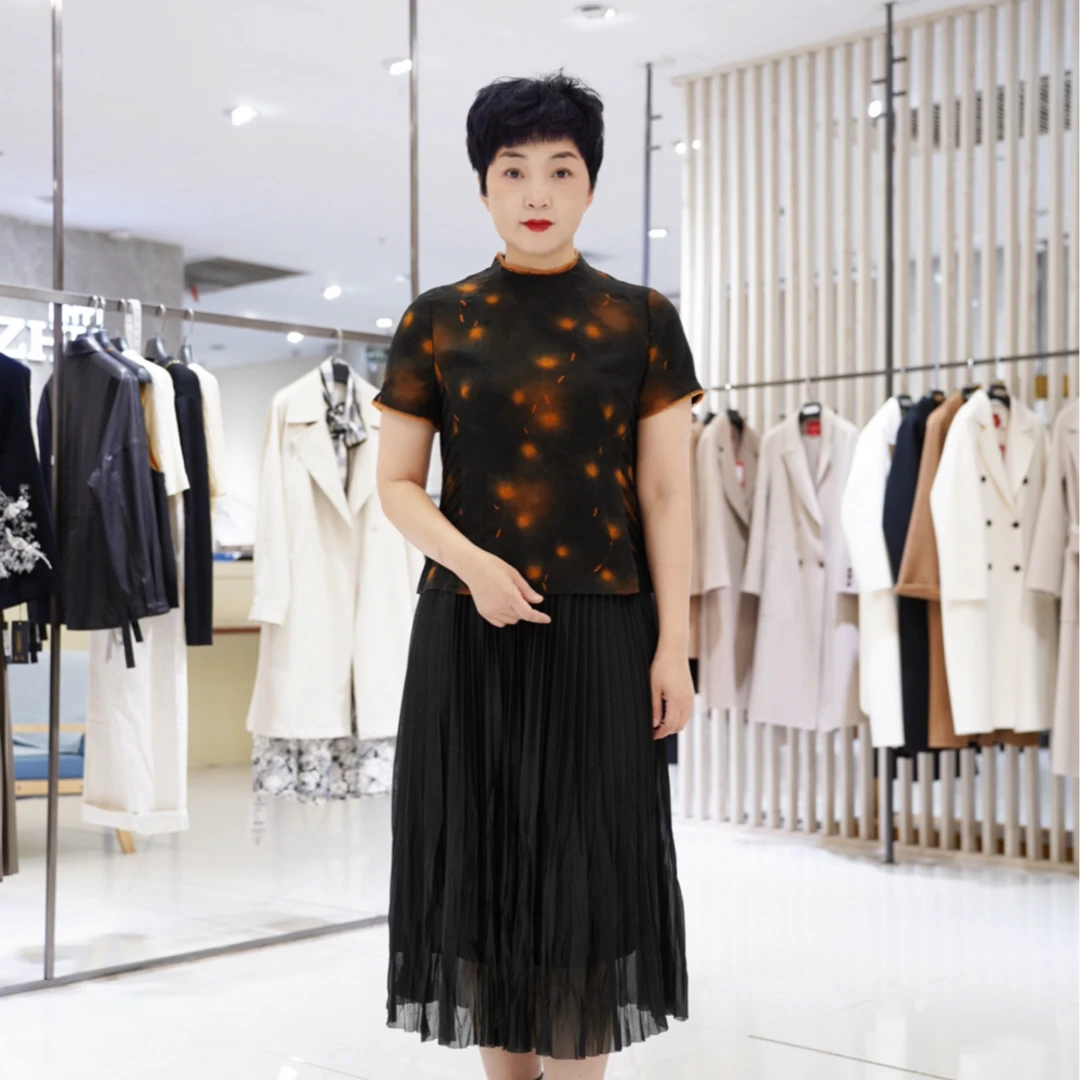 lizhu/麗竹上衣GS01252621199中式气质时尚女士夏季黑色复古