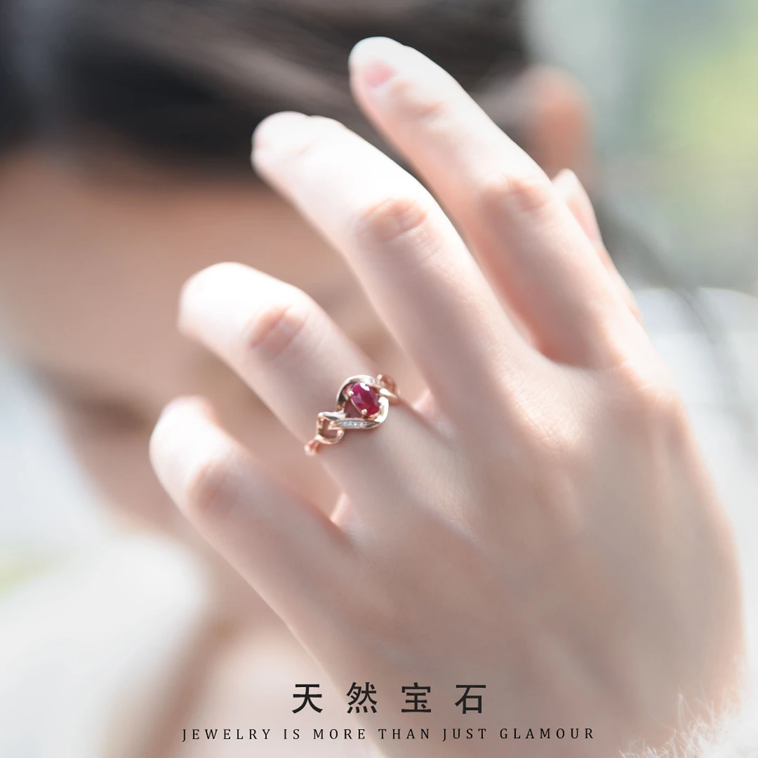 【海浪】天然红宝石戒指-925银