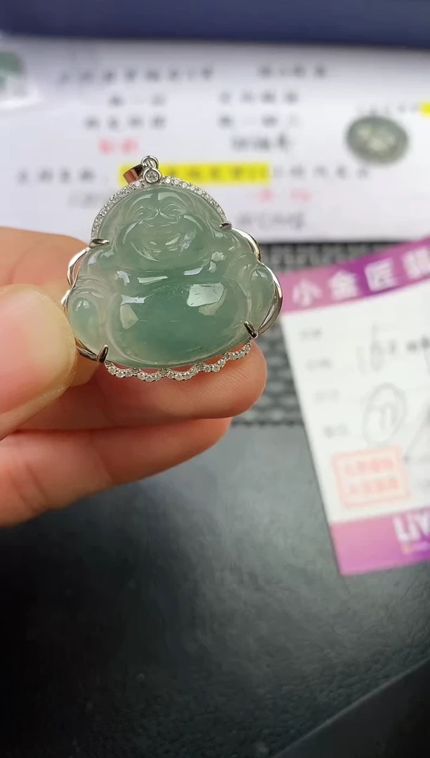 颈饰银S925镶嵌翡翠新*挂件