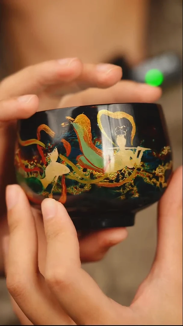 @敦煌梵彩手绘飞天主人杯 @   非遗大漆