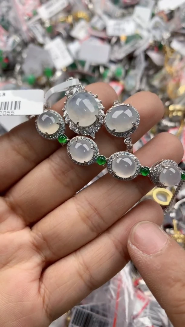 银S925镶嵌戒指翡翠3333----7