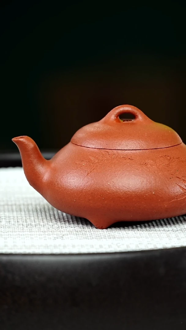 茶壶紫砂汉棠石瓢-红皮龙-150cc