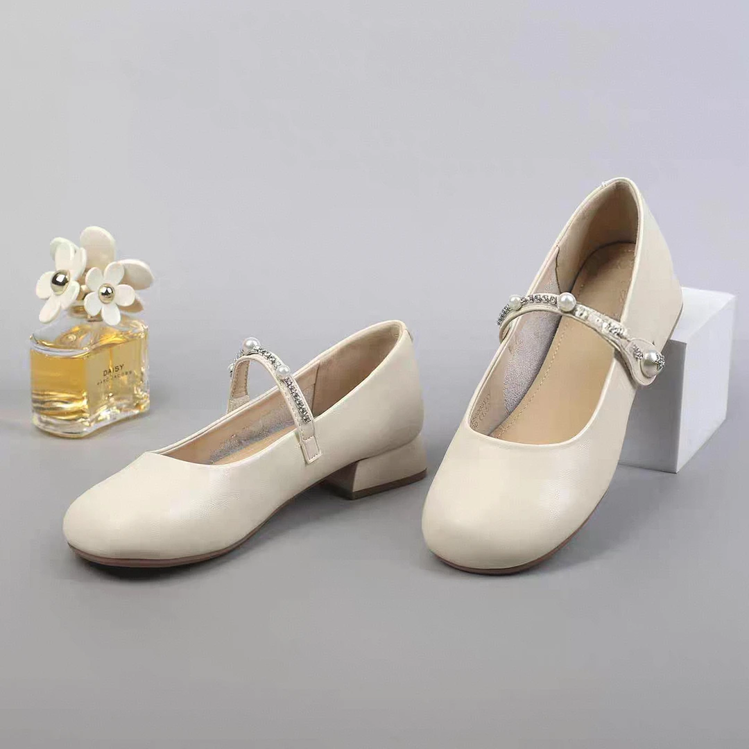 名妃 圆头珍珠浅口鞋