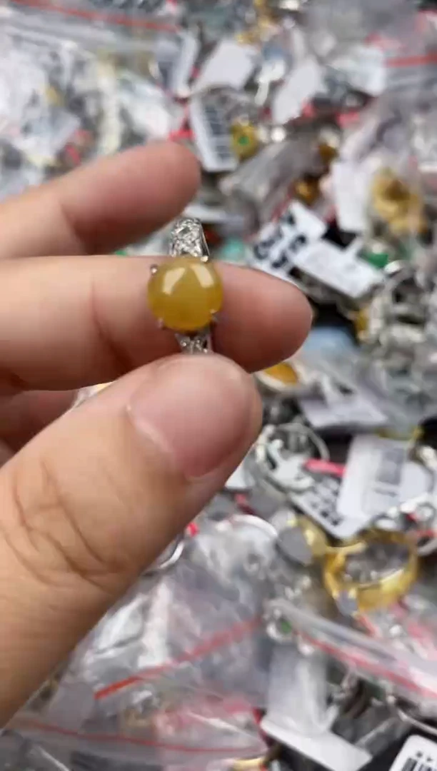 银S925镶嵌戒指翡翠12   9