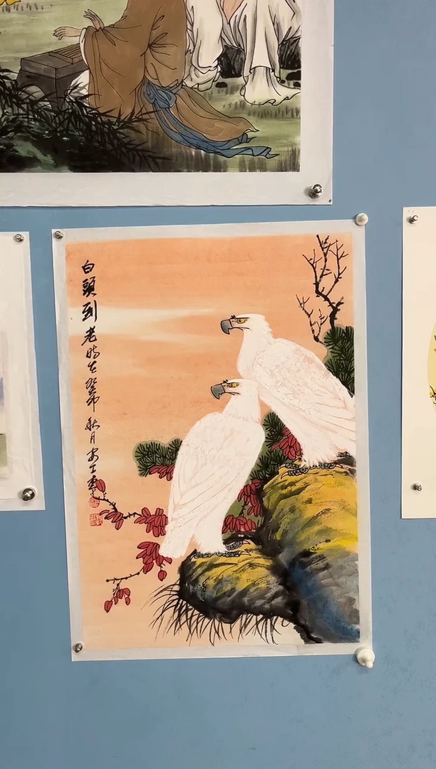 国画戒**凤安汝杠老师白鹰