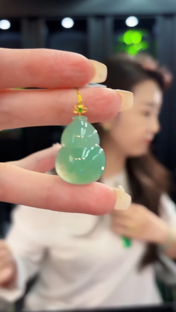 翡翠18K金镶嵌颈饰 缅料A货/支持复检/一件