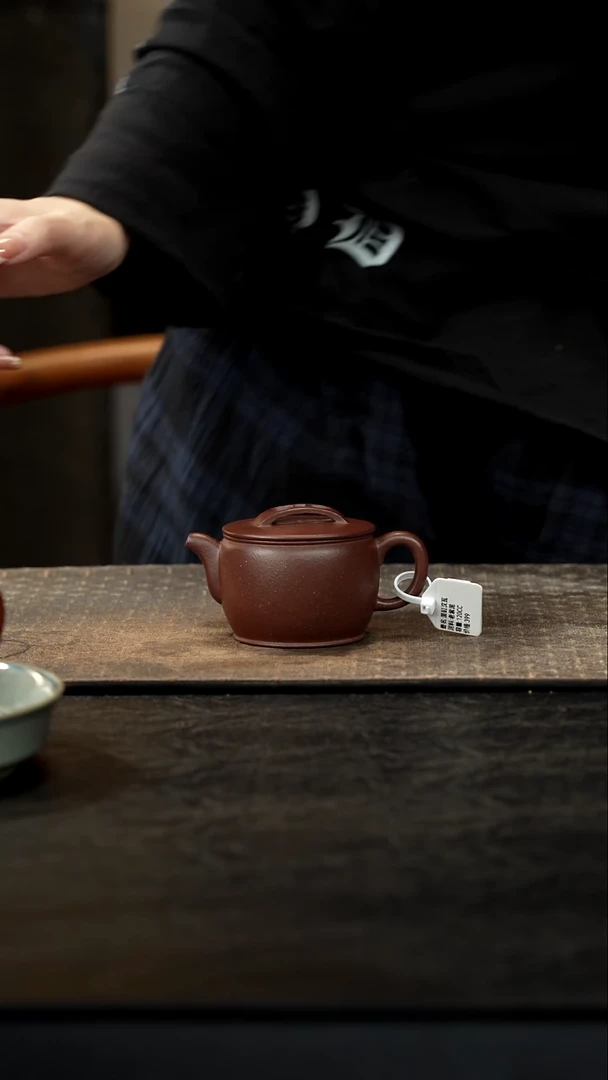 茶壶紫砂老紫泥面缸汉瓦120cc