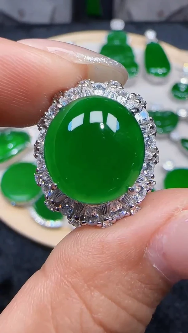 未镶嵌定制翡翠翡翠戒指78