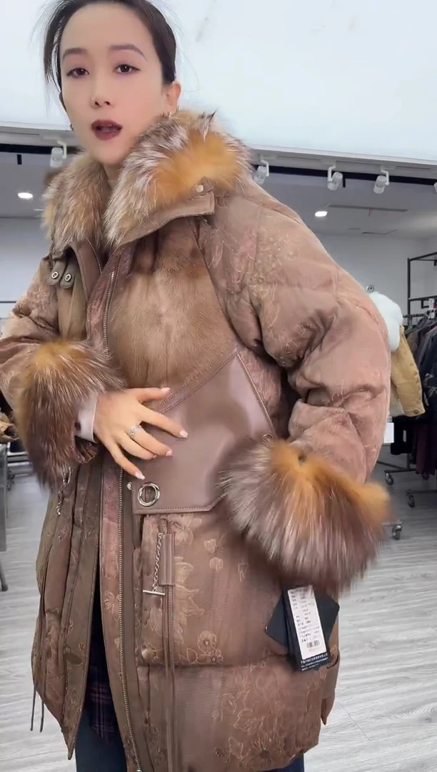 2361黄色羽绒服长款