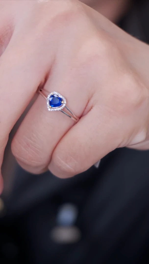 戒指蓝宝石18K金镶嵌【主石0.40ct】