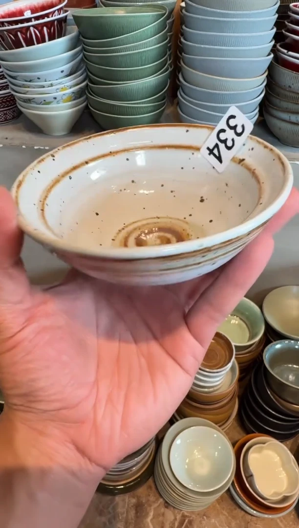 瓷片334 白麻点小碗1个