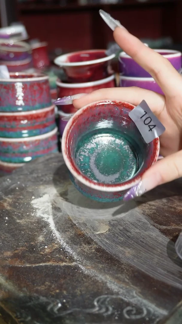 摆件陶精品窑变钧瓷茶器