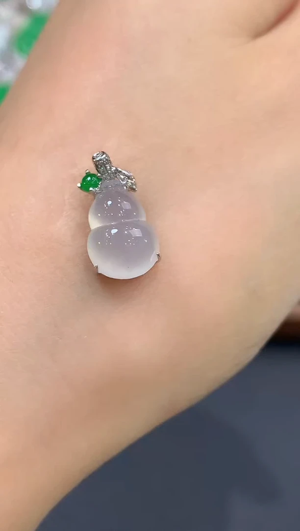 吊坠(不含链)18K金镶嵌翡翠a5