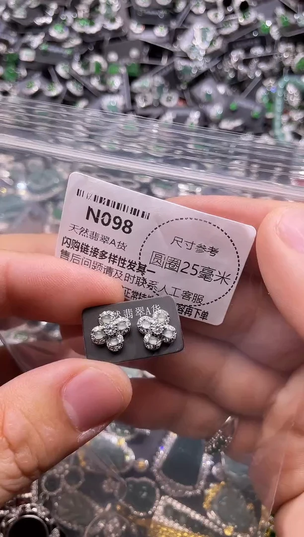 翡翠未镶嵌颈饰N098耳钉