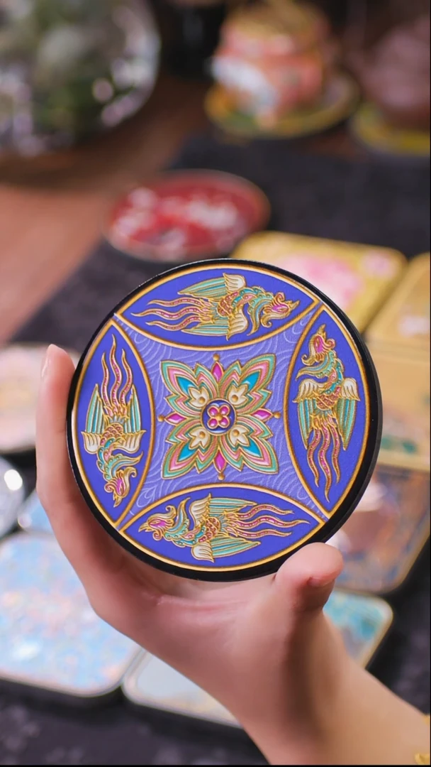 壹藏贰宝有凤来仪图案杯垫一片