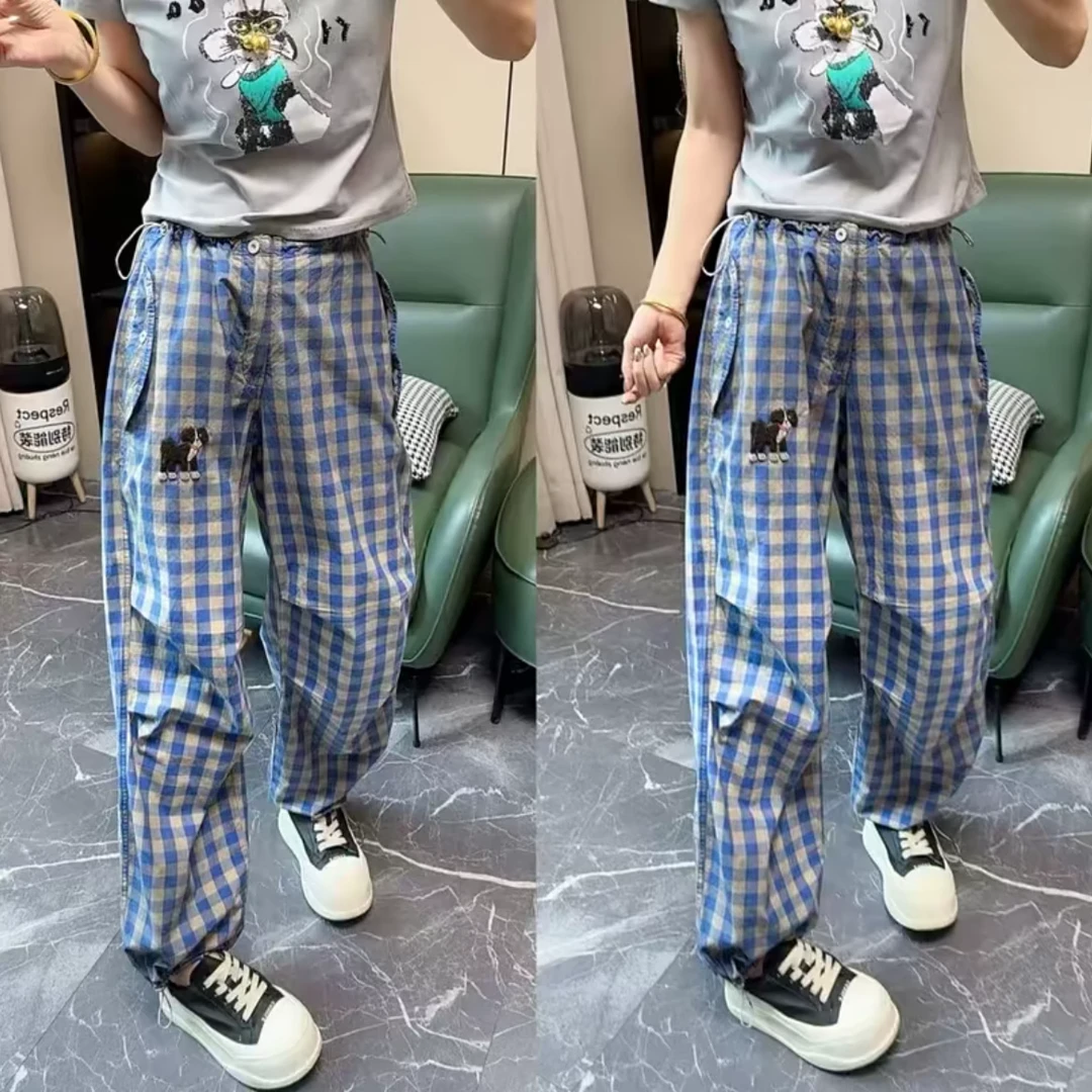 2025年夏季新款高腰显瘦大码阔腿显瘦百搭休闲裤