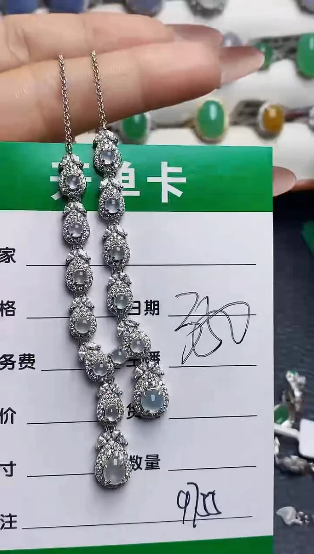 银S925镶嵌戒指翡翠9755