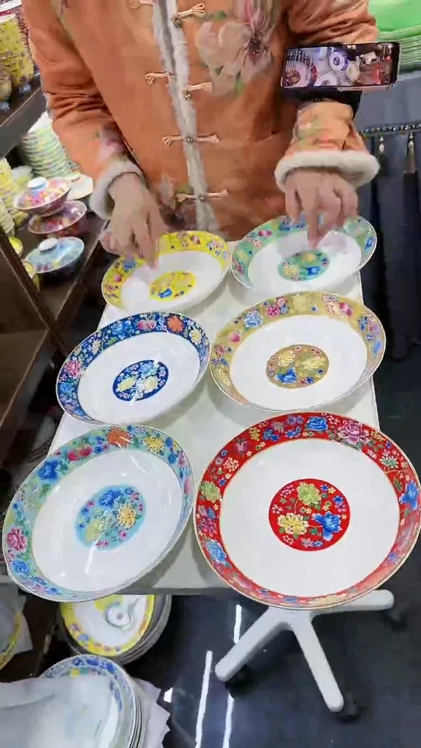 【闪购商品】瓷片8英寸圆深盘6个景德镇陶瓷