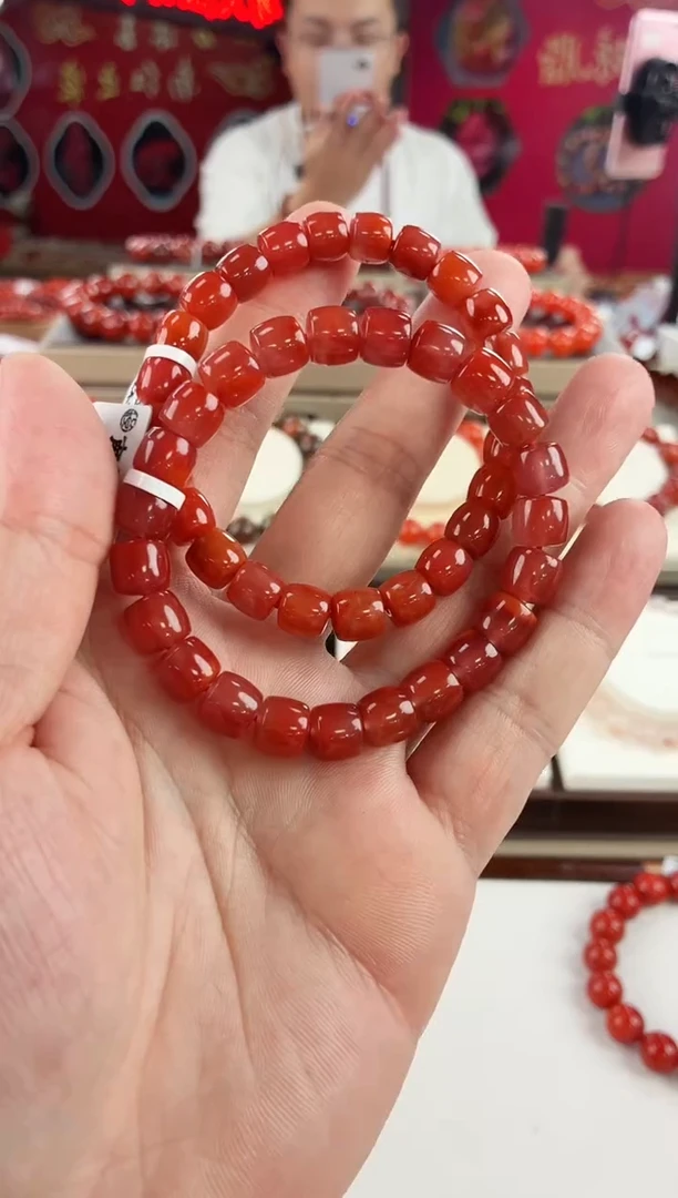 南红玛瑙瓦西直切手串8+未镶嵌（多样式发其一）