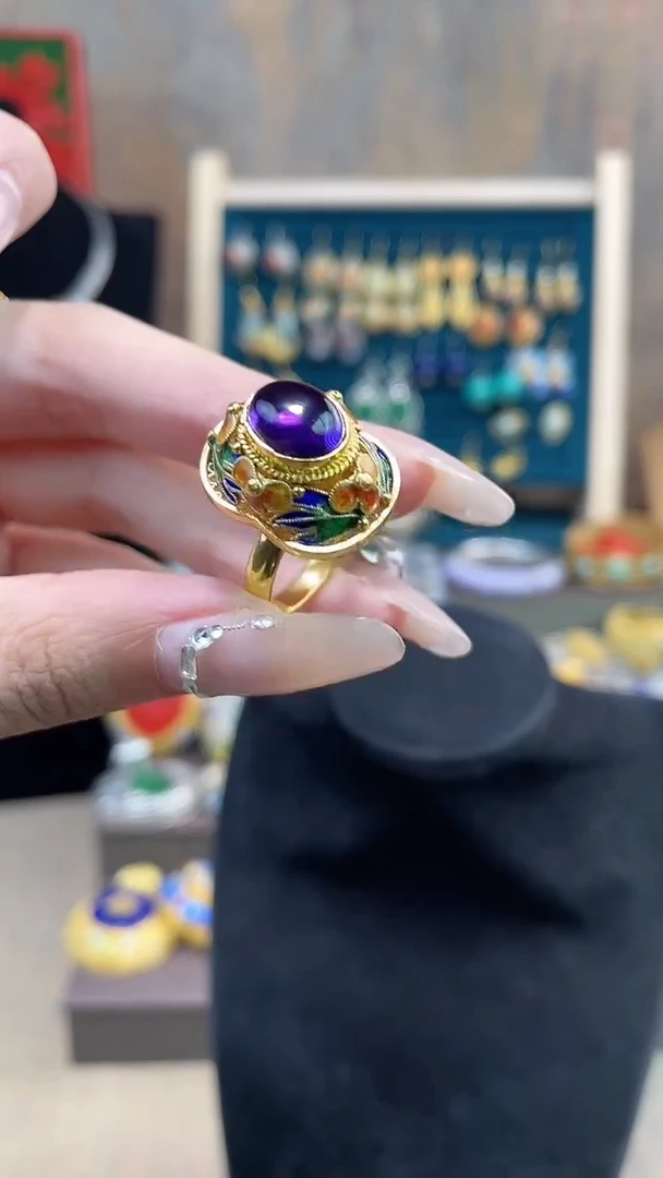 非遗手工花丝镶嵌戒指