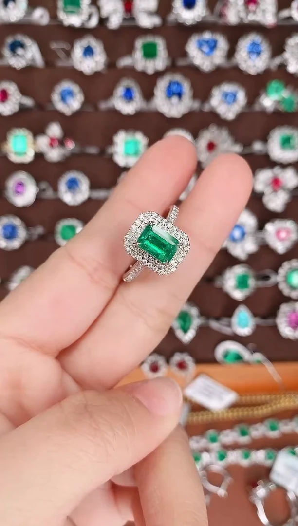 【闪购商品】祖母绿18K金戒指18K金镶嵌1