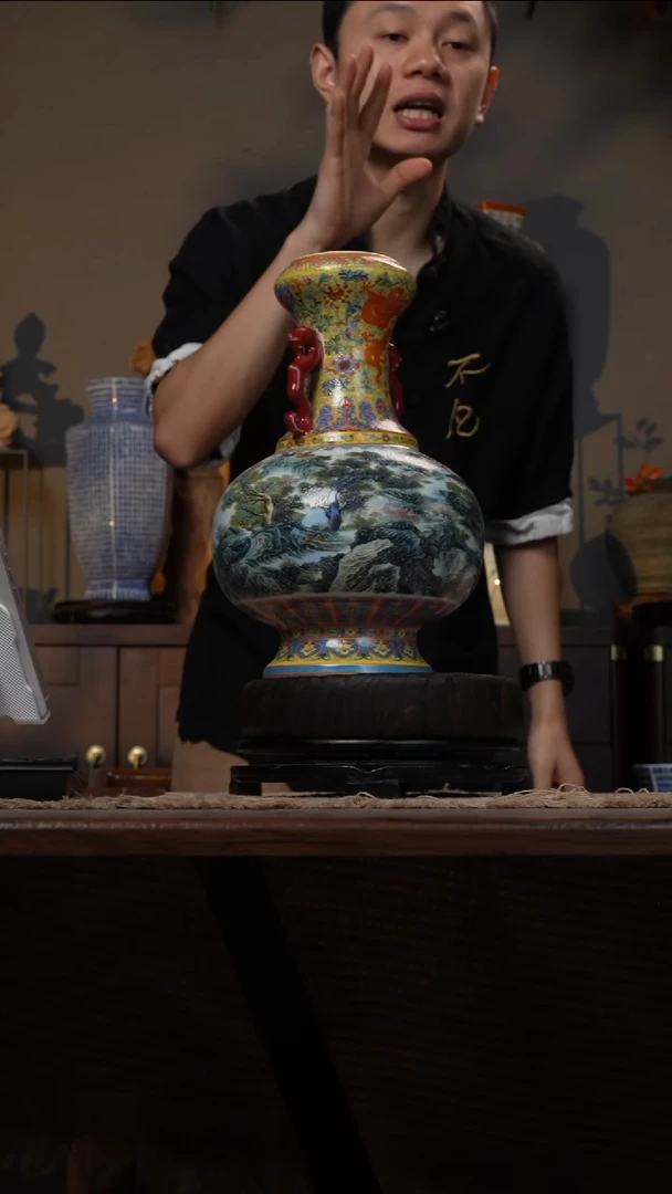 摆件WN问泥景德镇陶瓷花瓶摆件