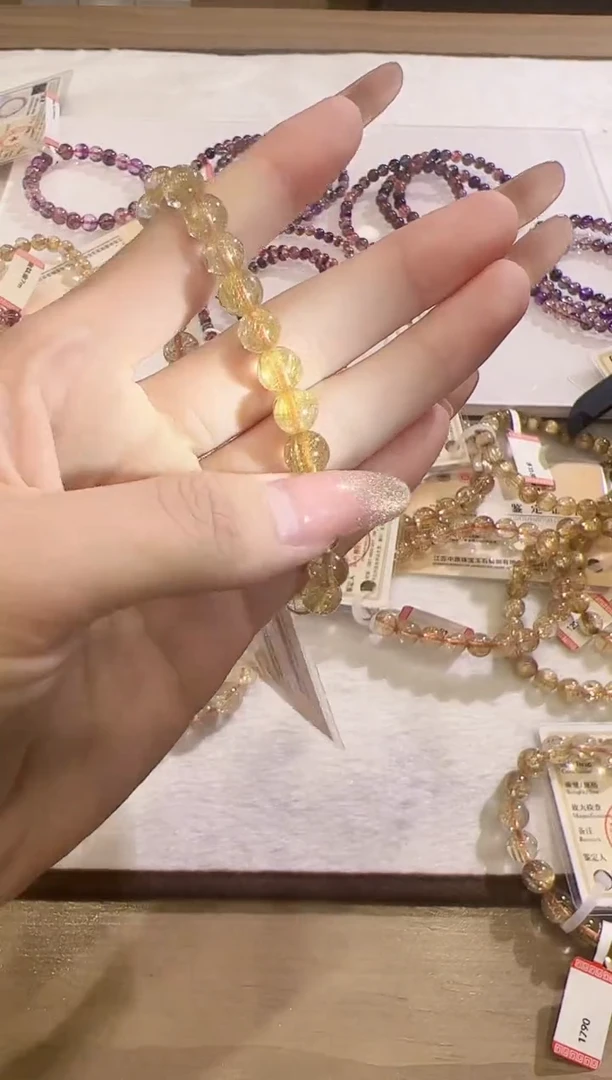 未镶嵌手串水晶sg10天然金发晶手串