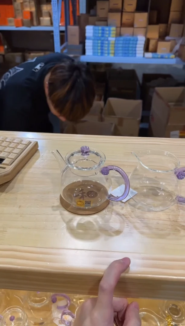 禾器-清莲壶-浅紫色+禾器杯垫+浮莲浅紫++