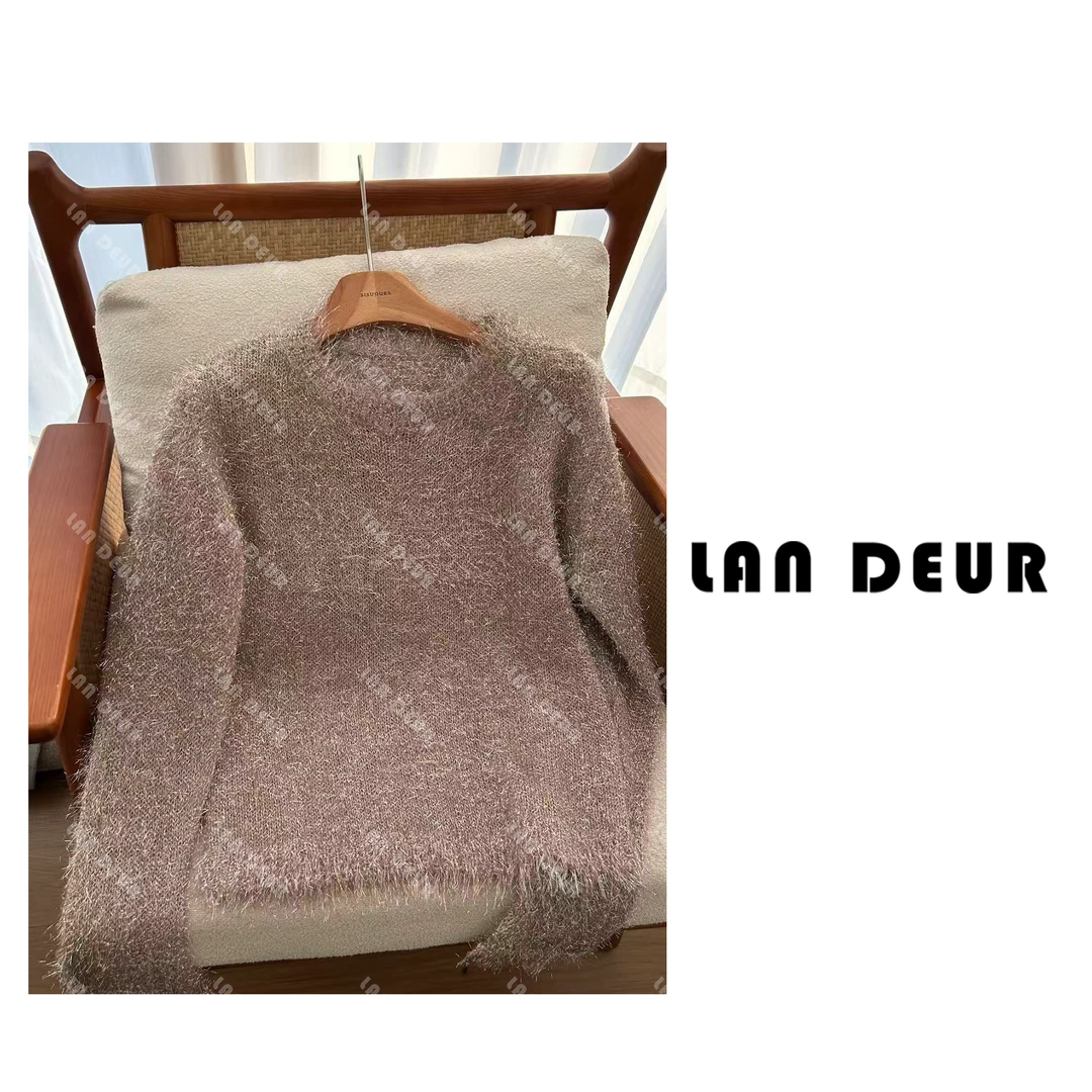 【轻氧时光】法式气质重工圆领长袖针织衫百搭毛衣宽松显瘦上衣