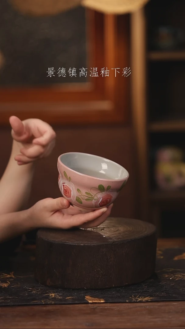 陶瓷景德镇高温釉下手绘陶瓷@L616@