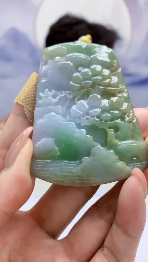 定制翡翠未镶嵌4688mm-毛货挂件167