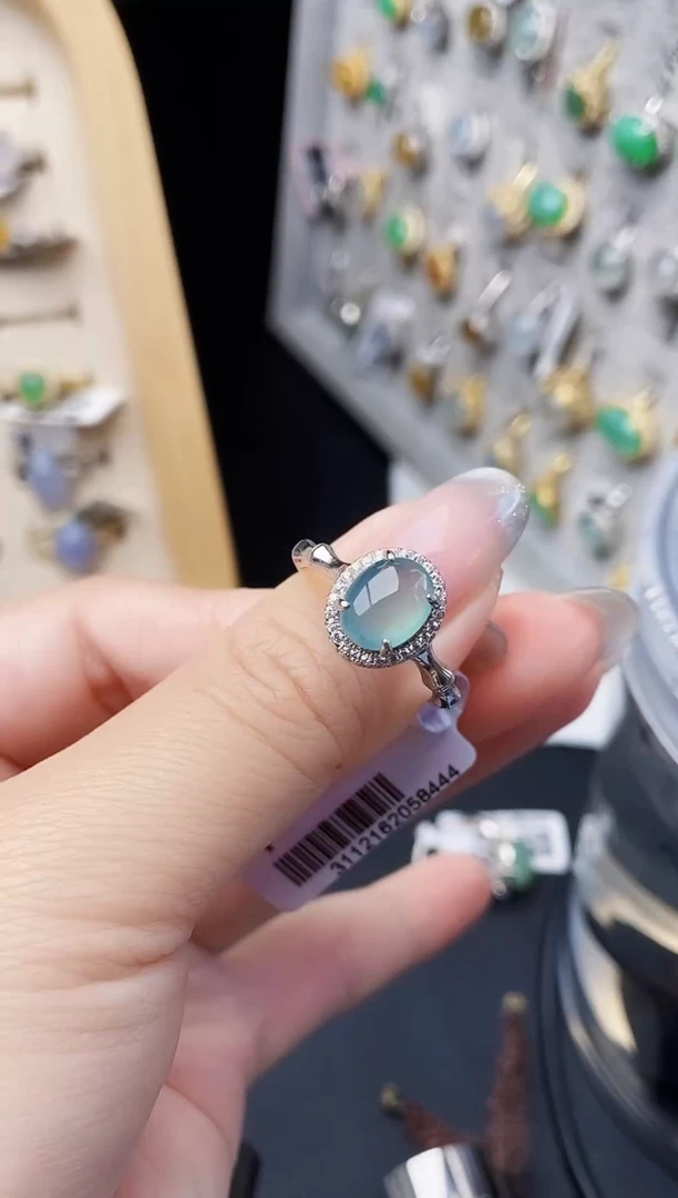 银S925镶嵌戒指翡翠254