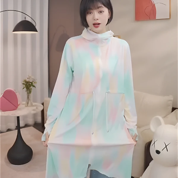 【长款黑胶束腰防晒衣】夏季加长款渐变晕染防紫外线CL2503217