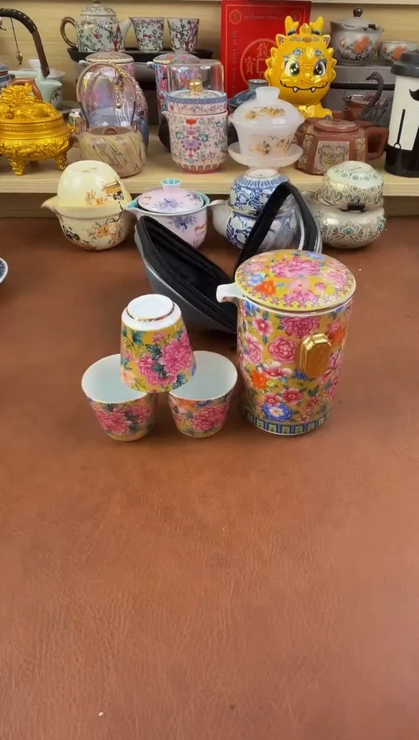陶瓷茶具摆件旅行套组