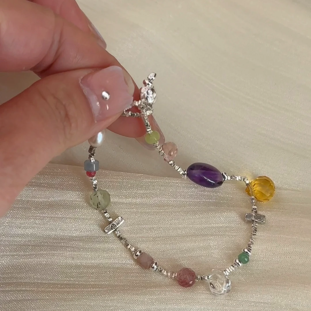 925银仿水晶手链  “糖果罐头”多宝碎银手链SLCY821-烨