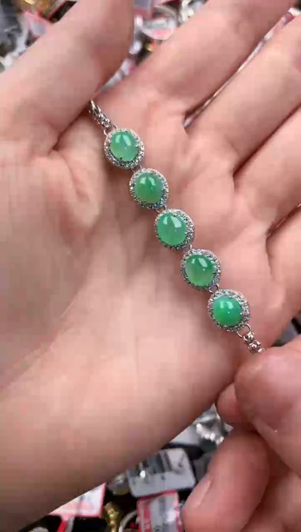 银S925镶嵌戒指翡翠555-----9