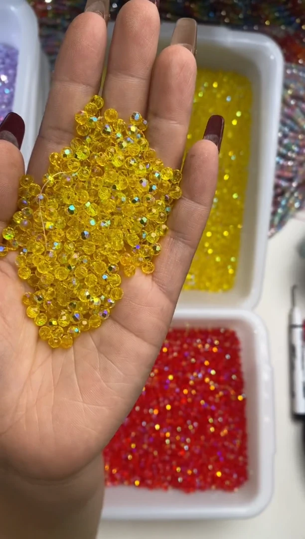 玻璃08186卡4水晶透色进口彩500颗金黄