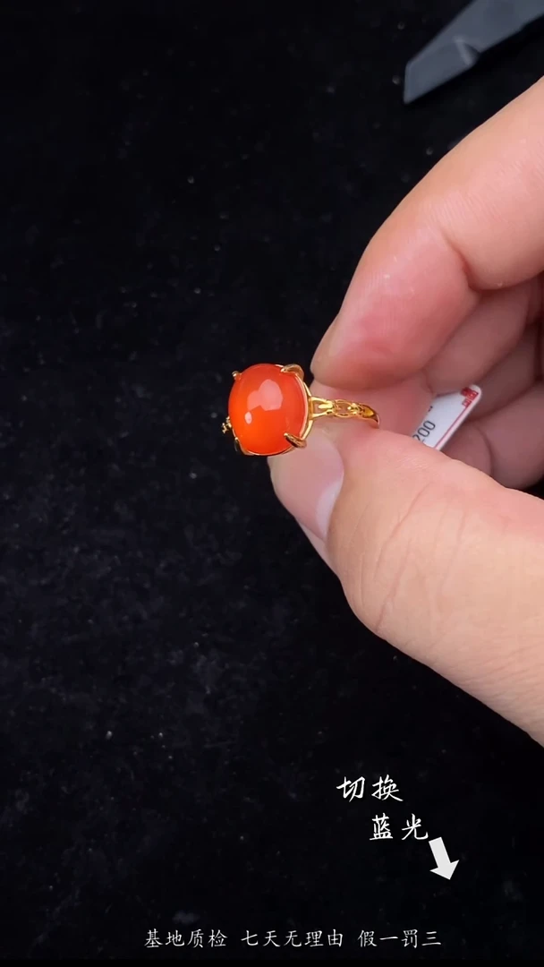 银S925镶嵌南红玛瑙戒指多样性发一